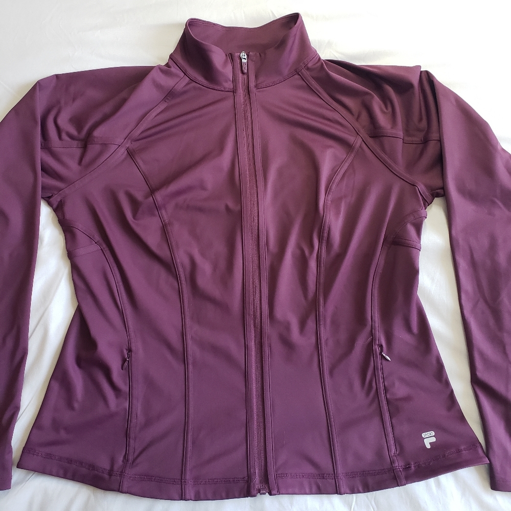 Fila Sport Athletic Jacket Full Zip Purple Sz XL